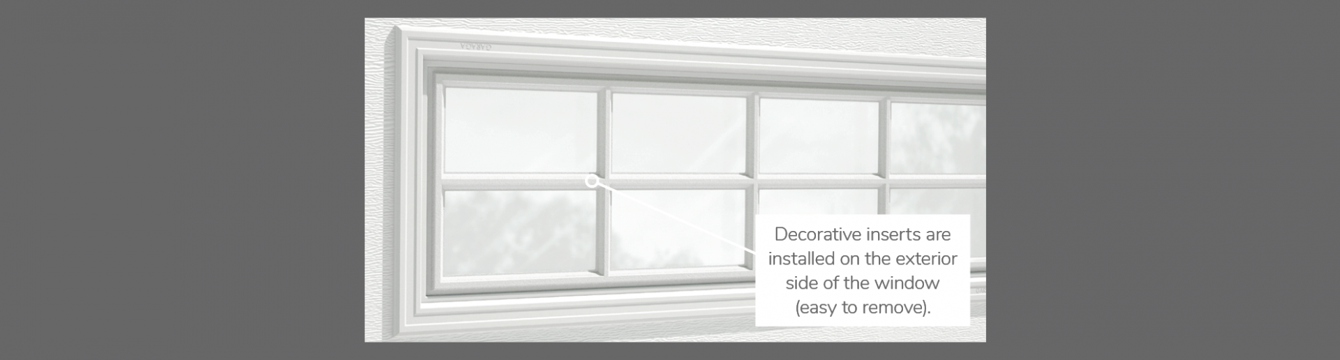 Stockton Decorative Insert, 40" x 13", 21" x 13", 41" x 16" or 20" x 13", available for door R-16, R-12, 3 layers - Polystyrene, 2 layers - Polystyrene and Non-insulated